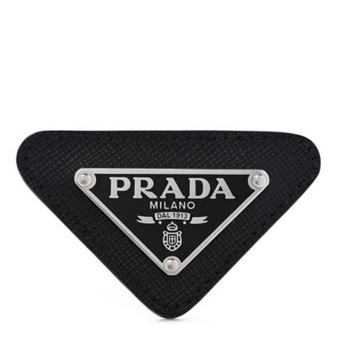 prada logo brooch